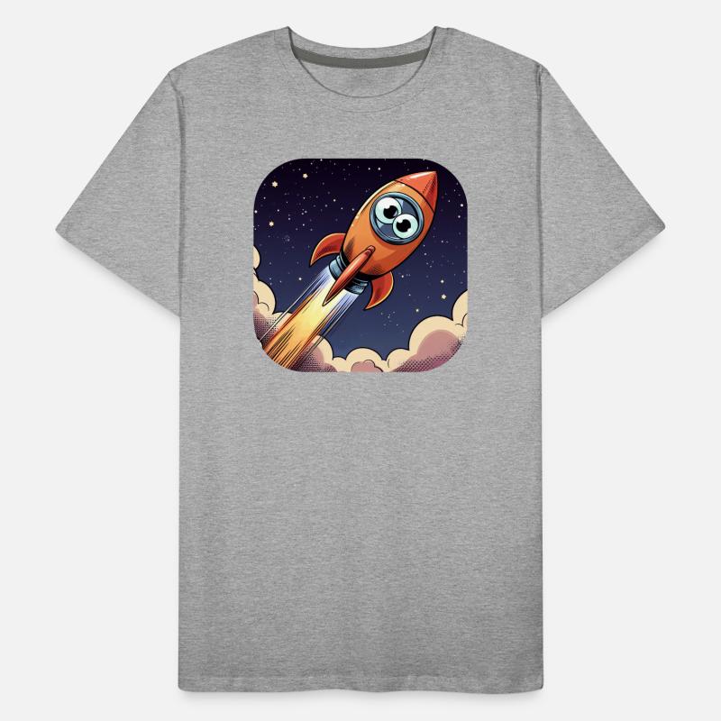 Comic Rakete mit Augen Männer Premium Bio T-Shirt