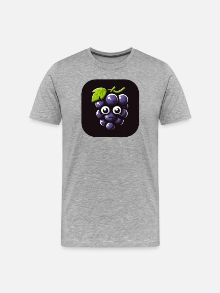 Sad grapes in comic style - Men's Premium Organic T-Shirt - heather grey
