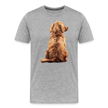 Golden Retriever - Men's Premium Organic T-Shirt - heather grey - Front - Damien (186cm)