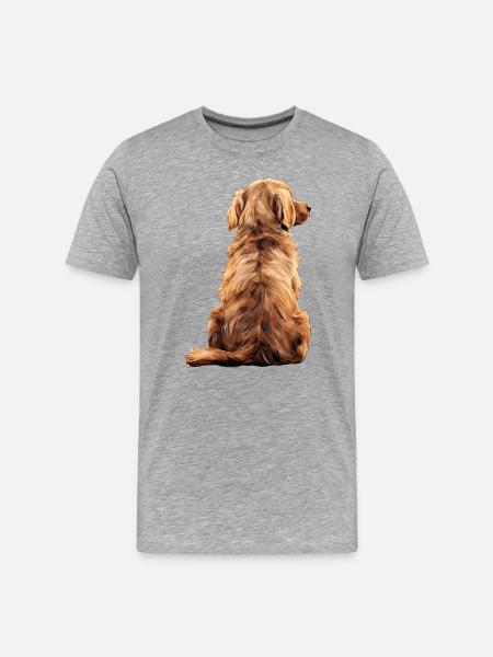 Golden Retriever - Men's Premium Organic T-Shirt - heather grey