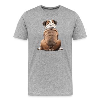 Bulldogge - Männer Premium Bio T-Shirt - Grau meliert - Vorne - Damien (186cm)