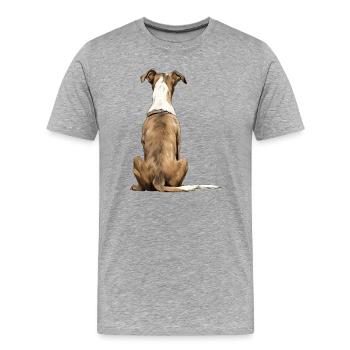 Windhund - Männer Premium Bio T-Shirt - Grau meliert - Vorne - Damien (186cm)