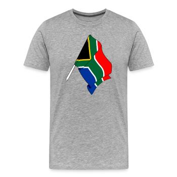 Flag South Africa - Men's Premium Organic T-Shirt - heather grey - Front - Damien (186cm)