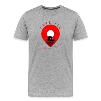 La vie en camping-car !! Si vous aimez voyager en van :) - T-shirt bio Premium Homme - gris chiné - Devant - Damien (186cm)