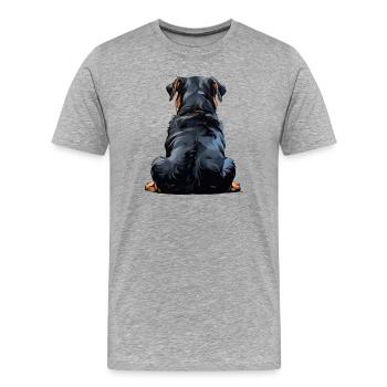 Rottweiler - Männer Premium Bio T-Shirt - Grau meliert - Vorne - Damien (186cm)
