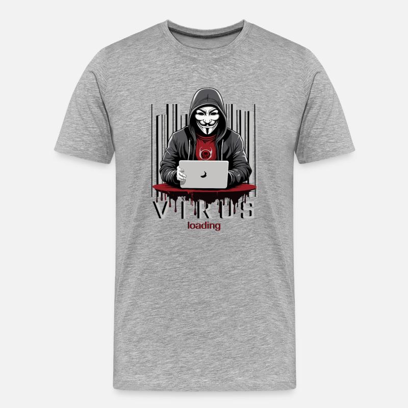 Anonymous Hacker - Männer Premium Bio T-Shirt - Grau meliert