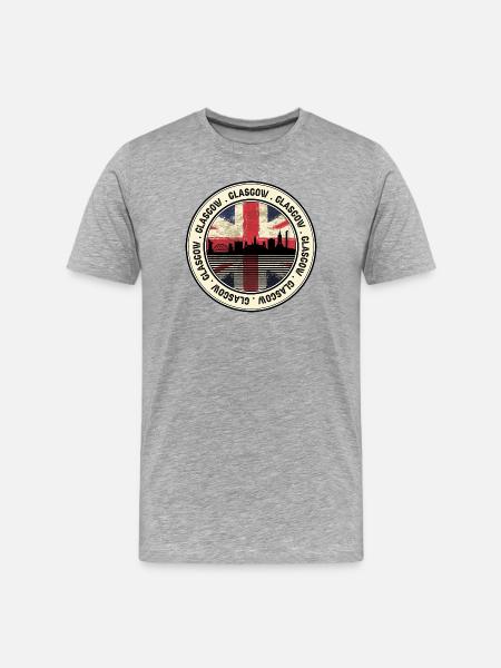 Glasgow Unionjack Cityscape - Men's Premium Organic T-Shirt - heather grey