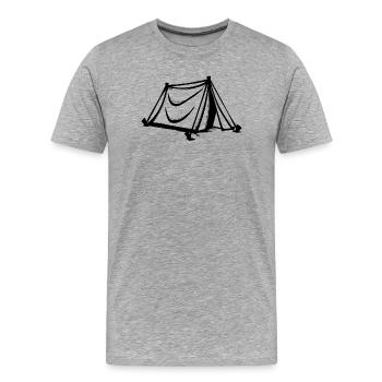 Tentes de camping camping randonneurs relaxants - T-shirt bio Premium Homme - gris chiné - Devant - Damien (186cm)