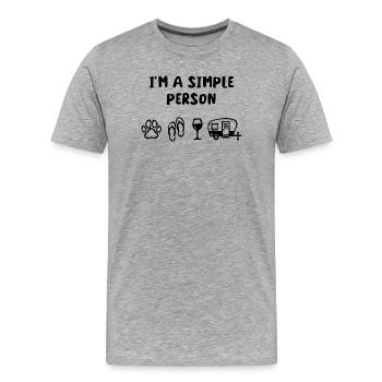 Déclaration de Caravan Wanderer Vacances relaxantes - T-shirt bio Premium Homme - gris chiné - Devant - Damien (186cm)