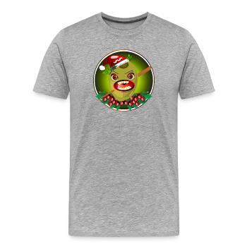 WEIHNACHTEN DARTS - Männer Premium Bio T-Shirt - Grau meliert - Vorne - Damien (186cm)