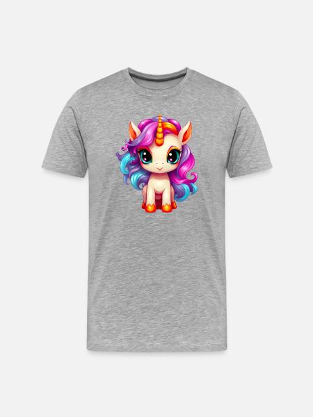 Bébé licorne - T-shirt bio Premium Homme - gris chiné