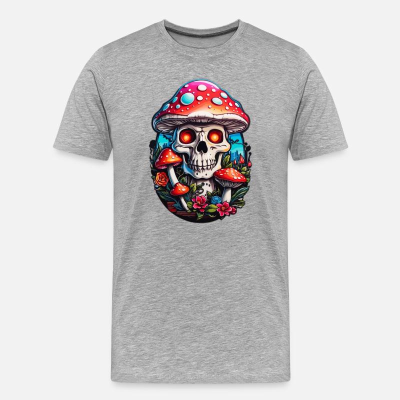 Skull Toadstool - Men's Premium Organic T-Shirt - heather grey