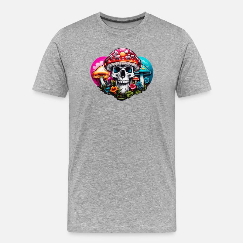 Skull Toadstool - Men's Premium Organic T-Shirt - heather grey