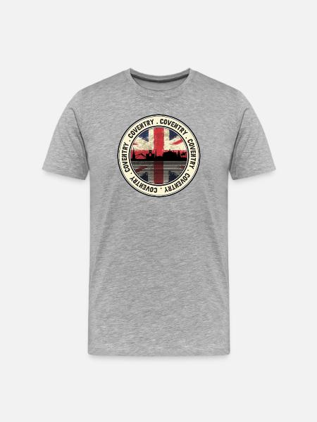 Coventry Union Skyline-Abzeichen - Männer Premium Bio T-Shirt - Grau meliert