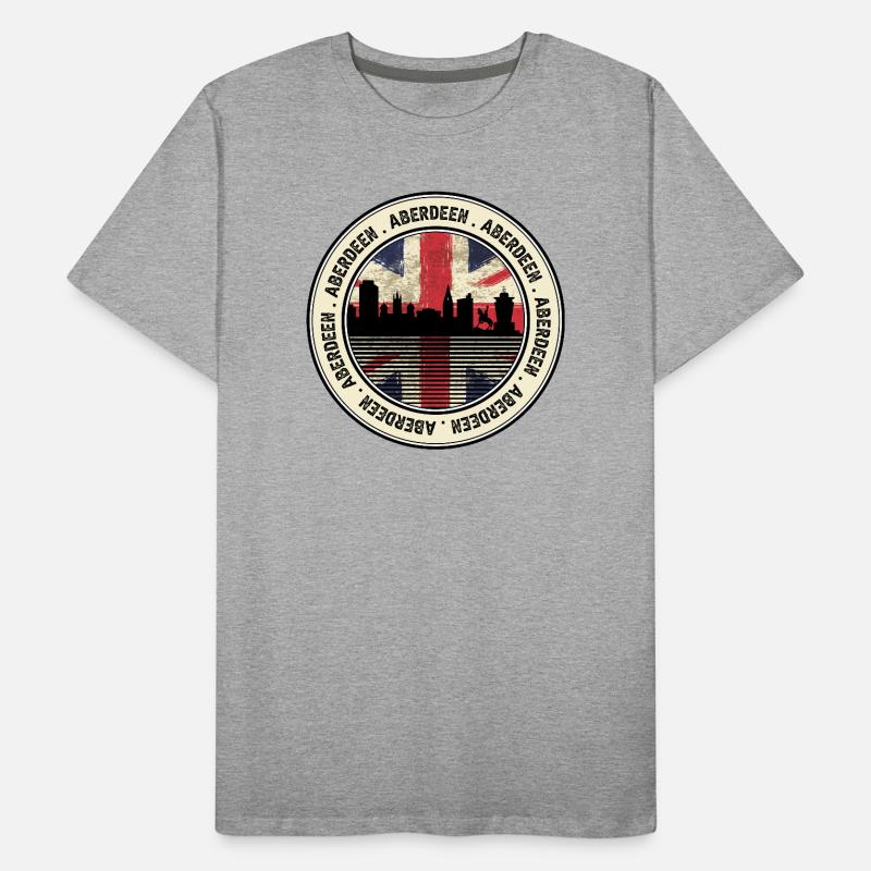 Union Jack Skyline Aberdeen Emblème T-shirt bio Premium Homme
