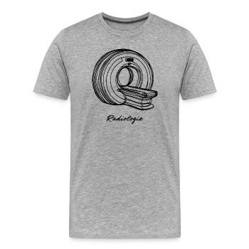 Radiologie Scanner IRM One Line Art Manip Radio - T-shirt bio Premium Homme - gris chiné - Devant - Damien (186cm)