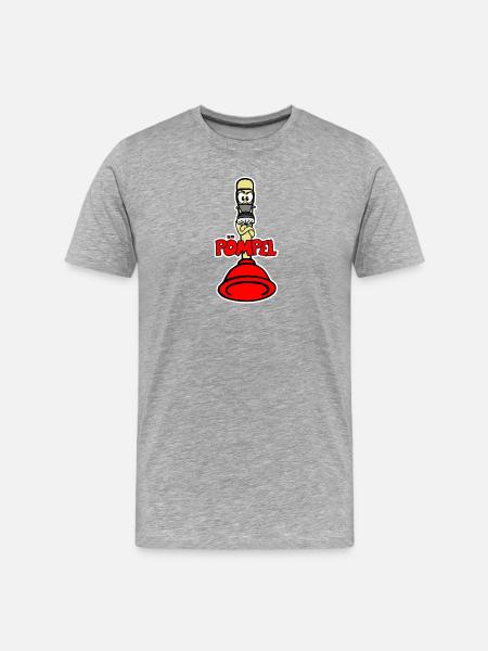 Pömpel - Männer Premium Bio T-Shirt - Grau meliert