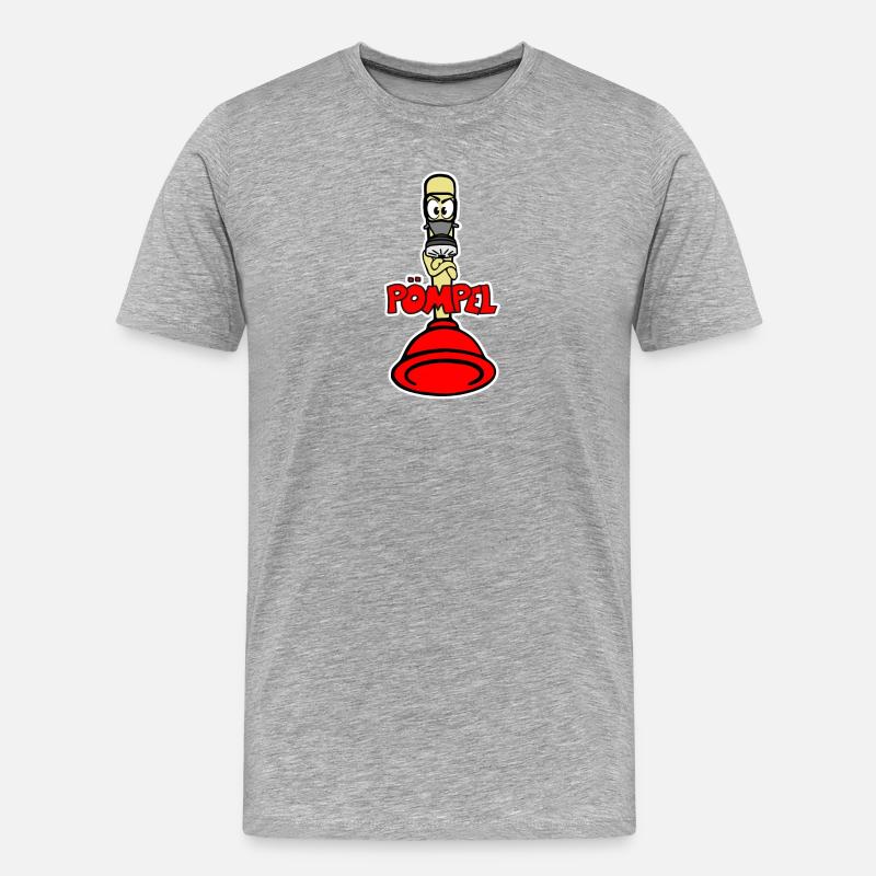 Pömpel - Männer Premium Bio T-Shirt - Grau meliert
