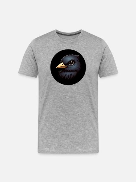 Raven in animation style - Men's Premium Organic T-Shirt - heather grey