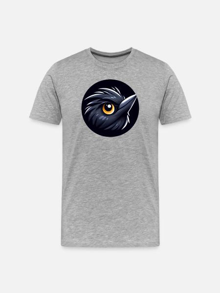 Comic Amsel Vogel - Männer Premium Bio T-Shirt - Grau meliert