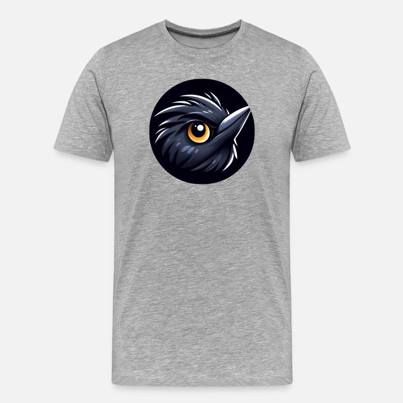 Comic Amsel Vogel - Männer Premium Bio T-Shirt - Grau meliert
