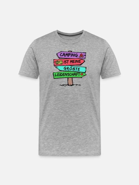Campingplatz Camping Wanderer Wohnmobil Statement - Männer Premium Bio T-Shirt - Grau meliert