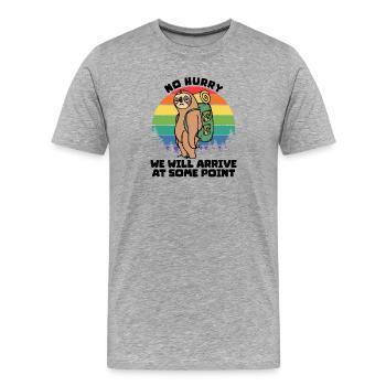 Campsite Hiker Statement Camping Nature - Men's Premium Organic T-Shirt - heather grey - Front - Damien (186cm)