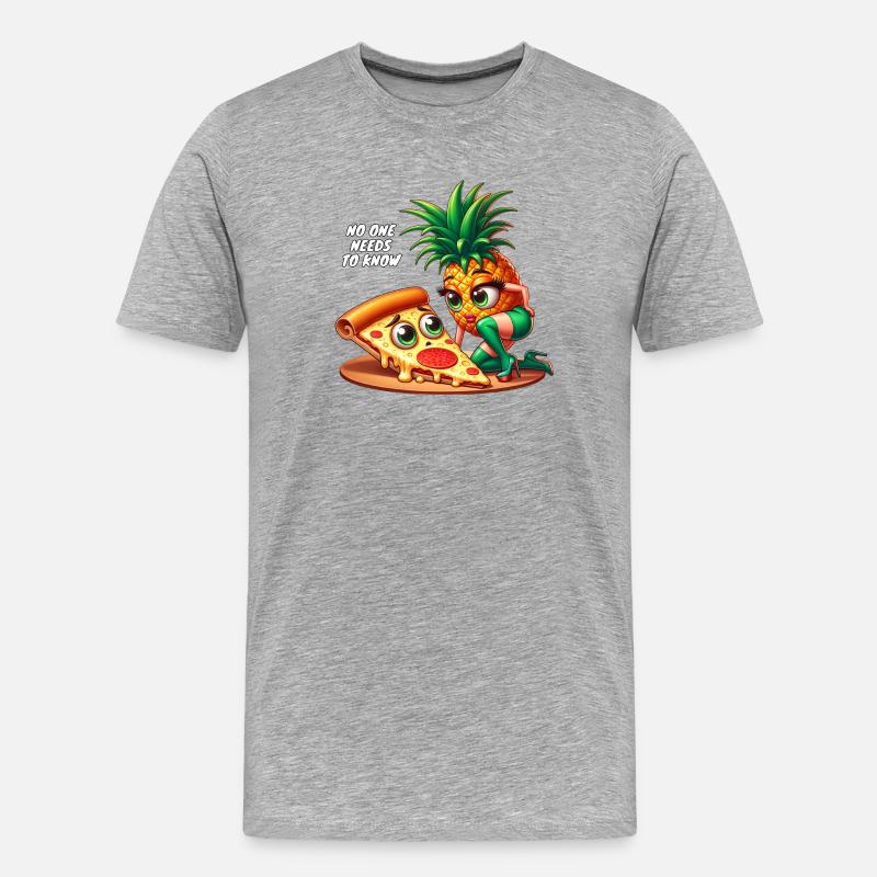 Pizza Hawaii - Männer Premium Bio T-Shirt - Grau meliert