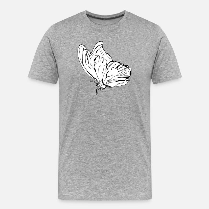 papillon vecter - T-shirt bio Premium Homme - gris chiné