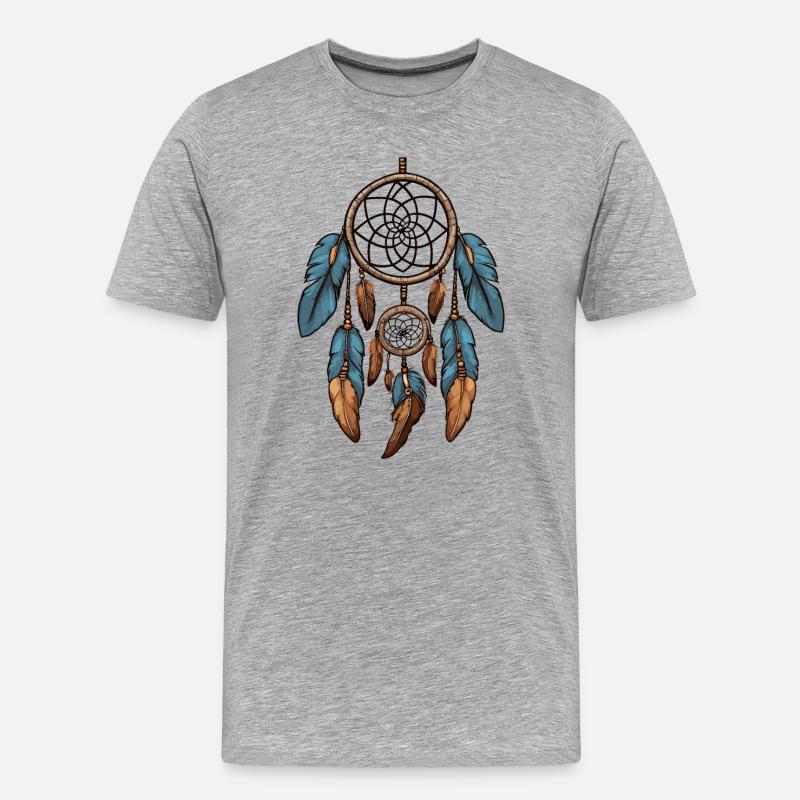 Traumfänger - Männer Premium Bio T-Shirt - Grau meliert