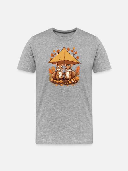 Cute Squirrels - Men's Premium Organic T-Shirt - heather grey