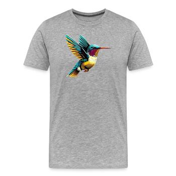 Colibri - T-shirt bio Premium Homme - gris chiné - Devant - Damien (186cm)