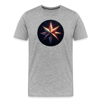 Bunter Stern Galaxy - Männer Premium Bio T-Shirt - Grau meliert - Vorne - Damien (186cm)