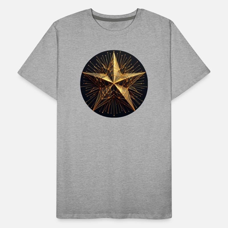 Étoile polygonale dorée T-shirt bio Premium Homme