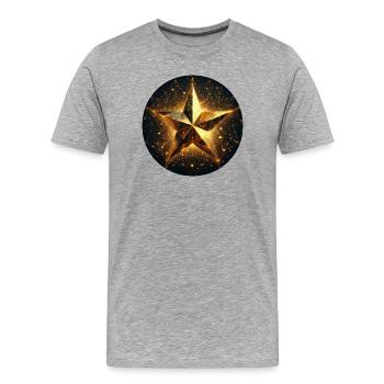 Stern funkeln gold Galaxie - Männer Premium Bio T-Shirt - Grau meliert - Vorne - Damien (186cm)