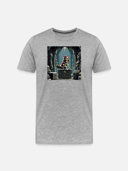 Winter Cat in Dungeon Magic - Men's Premium Organic T-Shirt - heather grey