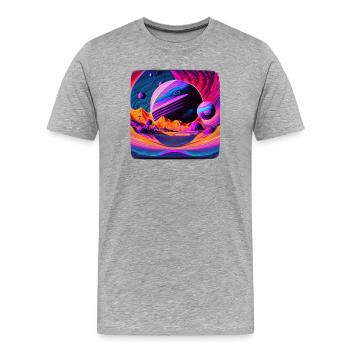 Space fantasy - Men's Premium Organic T-Shirt - heather grey - Front - Damien (186cm)