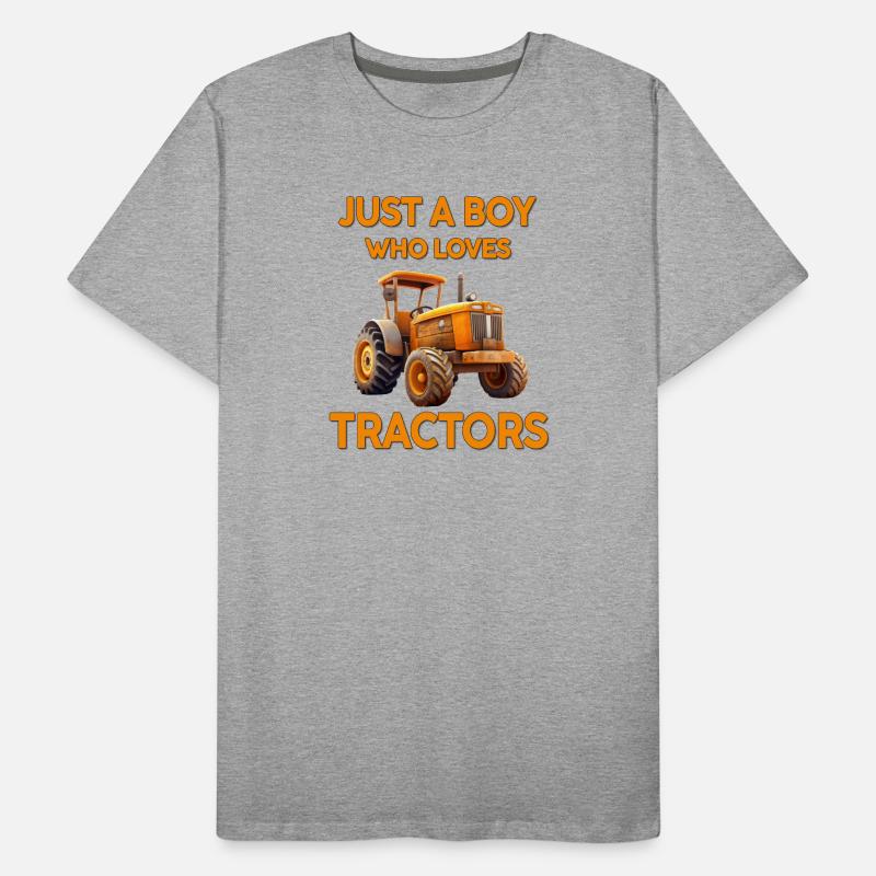 Nur ein Junge, der Traktoren liebt Männer Premium Bio T-Shirt
