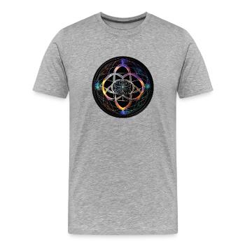 Flower of geometry in light - Men's Premium Organic T-Shirt - heather grey - Front - Damien (186cm)