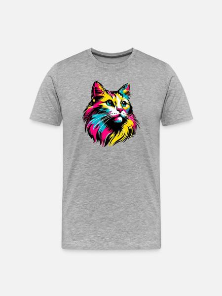 Chat - T-shirt bio Premium Homme - gris chiné