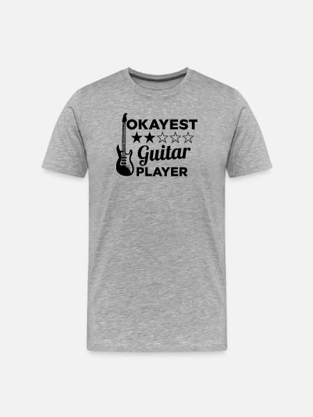 Okayest Guitar Player - Funny Guitarist - Men's Premium Organic T-Shirt - heather grey