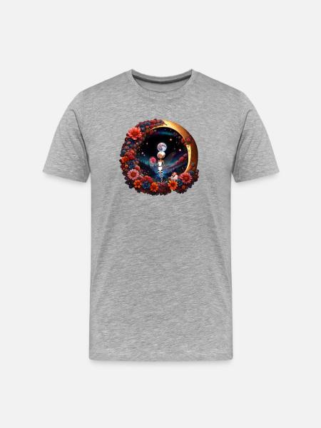 Cute fairy in the moonlight - Men's Premium Organic T-Shirt - heather grey