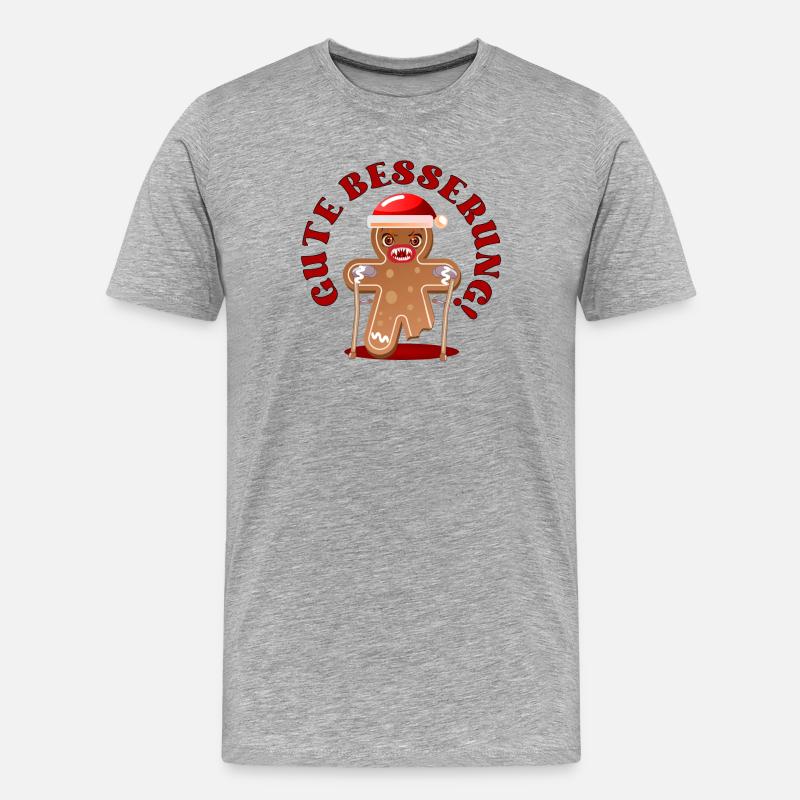 WEIHNACHTEN LEBKUCHEN GUTE BESSERUNG - Männer Premium Bio T-Shirt - Grau meliert