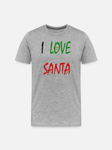 I Love Santa - Men's Premium Organic T-Shirt - heather grey