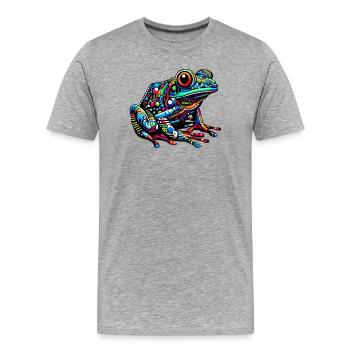Frosch - Männer Premium Bio T-Shirt - Grau meliert - Vorne - Damien (186cm)