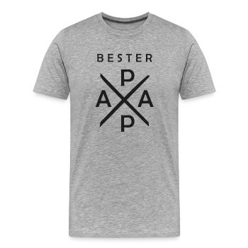 papa bester papa - Männer Premium Bio T-Shirt - Grau meliert - Vorne - Damien (186cm)