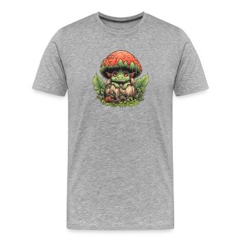 Petite Créature Champignon Fantasy Forêt Chemise Champignon - T-shirt bio Premium Homme - gris chiné - Devant - Damien (186cm)