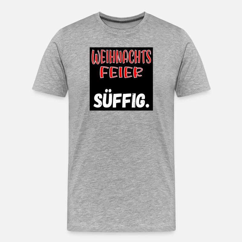 WEIHNACHTSFEIER KOLLEGEN - SÜFFIG SPRÜCHE - Männer Premium Bio T-Shirt - Grau meliert