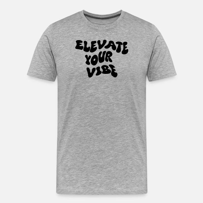 Elevate Your Vibe - Männer Premium Bio T-Shirt - Grau meliert
