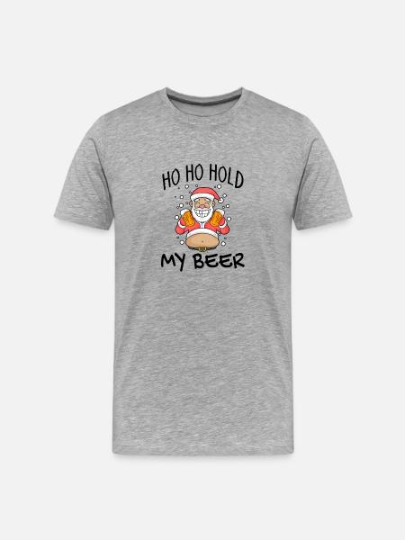 Santa Claus Christmas Beer - Men's Premium Organic T-Shirt - heather grey
